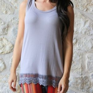 Jersey Knit Cami with Crochet Hem